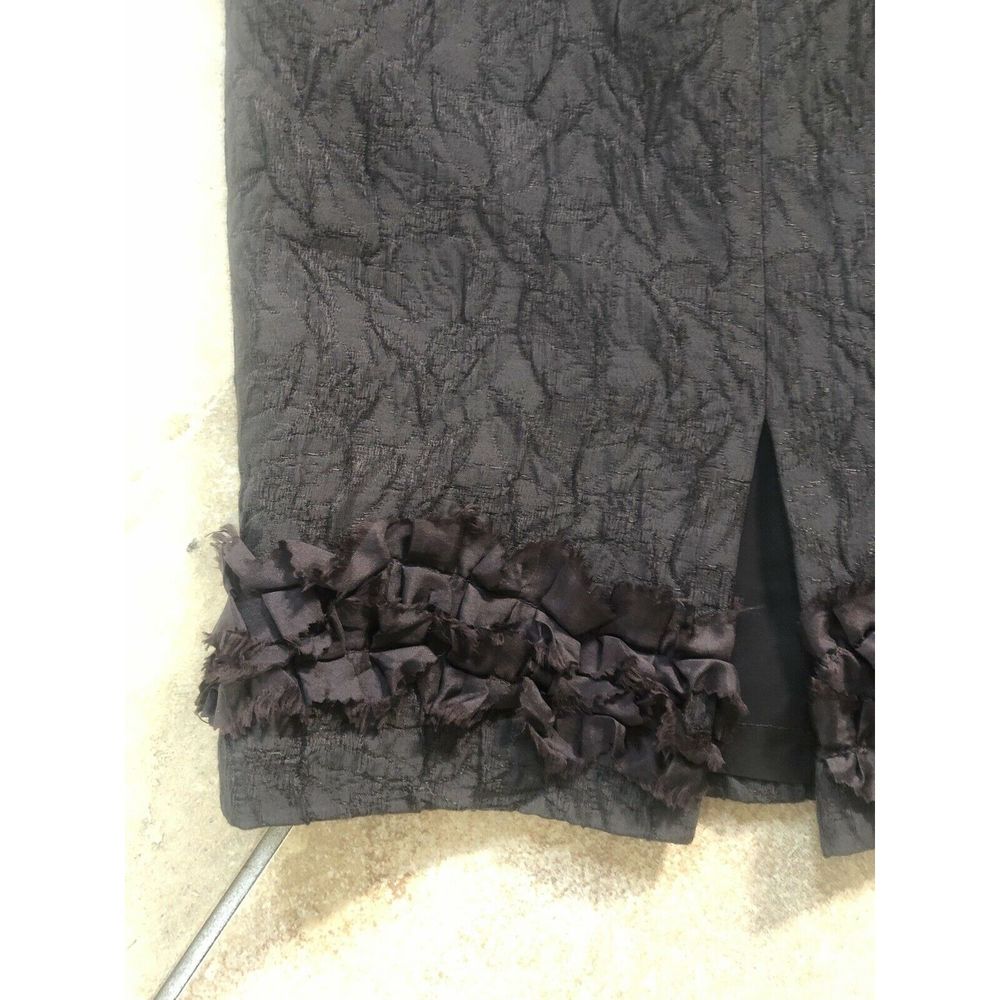 Albert Nipon Crinkled Ruffled Him Pencil Skirt 6 - image 5